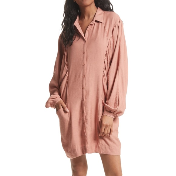 Free People Dresses & Skirts - FREE PEOPLE🌿 “Fade Away Shirt Dress” NWOT